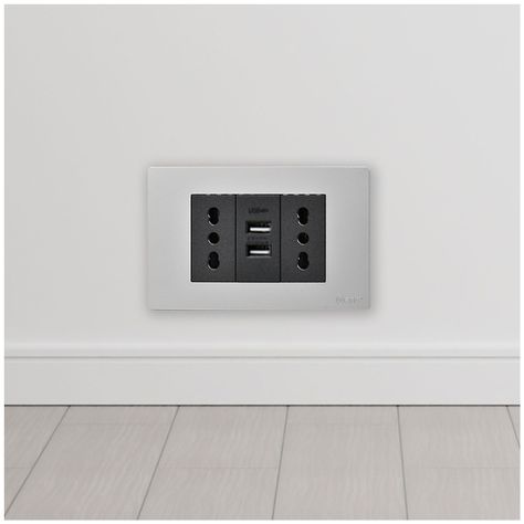 Pack 20 Módulo USB Doble Metálico 250V - Negro-6