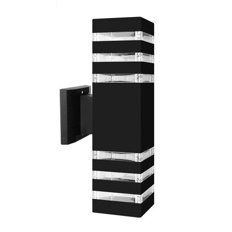 Aplique Pared Doble Exterior Diseño Líneas E-27 Incluye Ampolleta Fría-0