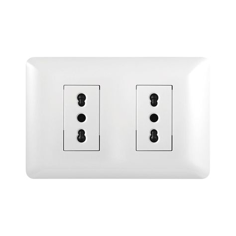 Pack 10 Tomacorriente Doble 10/16A 250V Blanco-1