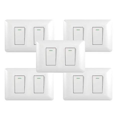 Pack 5 Interruptor Doble 9/24 10A 250V Blanco-0