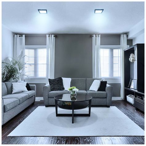 Panel LED Sobrepuesto Cuadrado Negro PRO 12W Frío-3