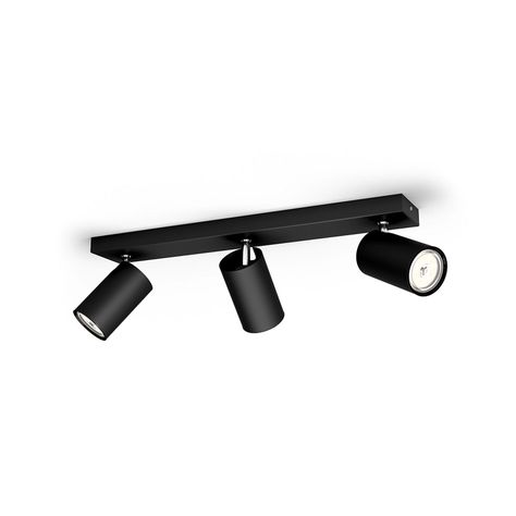 Foco Philips Kosipo Spotlight Negro x3 GU10 Incluye Ampolletas Fría -0