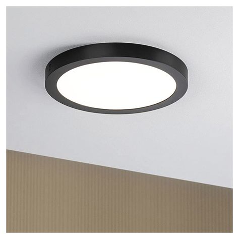 Pack 3 Panel Redondo LED ECO Sobrepuesto Negro Con Sensor 12W Neutro-1
