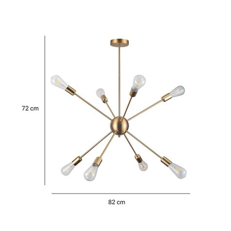 Lámpara Colgante Sputnik Oro 8 luces Incluye Ampolletas -1
