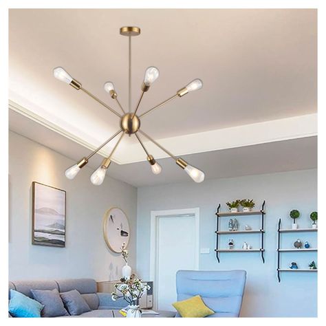 Lámpara Colgante Sputnik Oro 8 luces Incluye Ampolletas -3