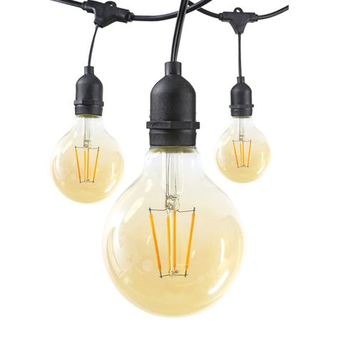 Guirnalda 10 Metros Con Ampolletas Globo Filamento G80 4w E-27-0