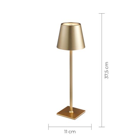 Lampara de Mesa LED táctil, inalámbrica y recargable Dorado-1