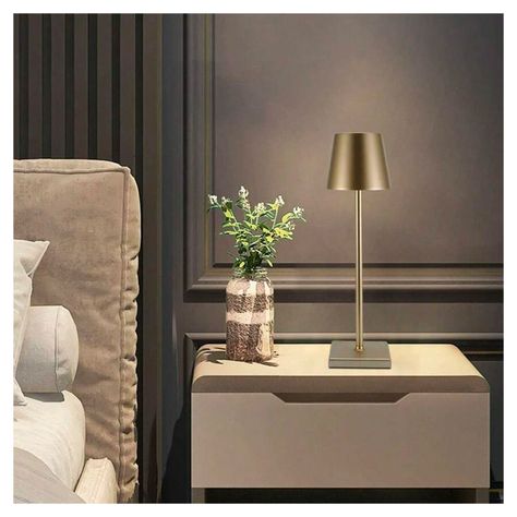 Lampara de Mesa LED táctil, inalámbrica y recargable Dorado-2