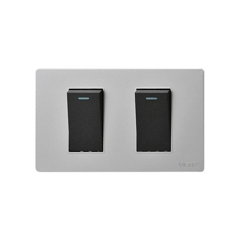 Pack 5 Interruptores Doble Metálico 9/12 16A - Gris/ Negro-3