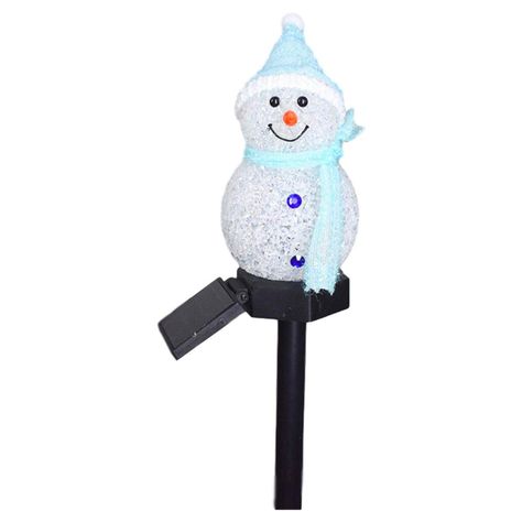 Pack 3 Estaca Solar Muñeco De Nieve-3