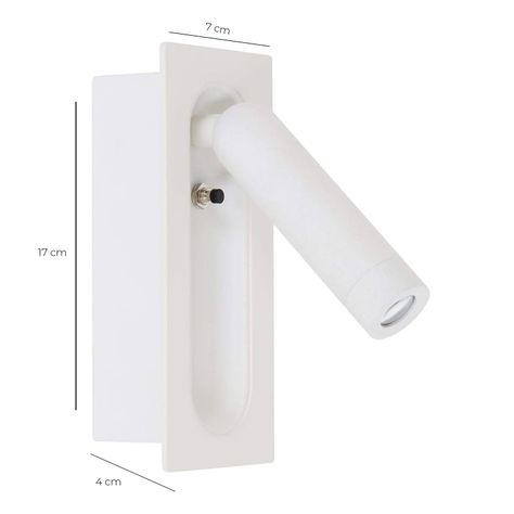 Apliqué Lector LED Uni 3W Blanco - Luz Cálida-1