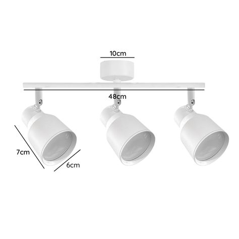 Foco LED Sobrepuesto Decorativo Triple GU-10 Blanco Híades-1