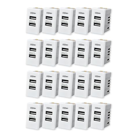 Pack 20 Módulo USB Doble Metálico 250V - Blanco-0