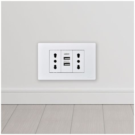 Pack 20 Módulo USB Doble Metálico 250V - Blanco-6