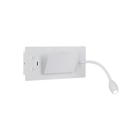 Apliqué Lector LED Flexi USB 5W+3W Blanco - Luz Cálida-0