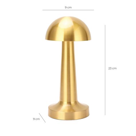 Lámpara de Mesa LED Recargable "Mushroom LED" Dimeable Dorado-6