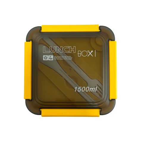 Taper Contenedor Plástico "Lunch Box" + Cubiertos 1500ml-0