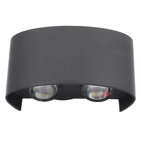 Apliqué de Pared LED Doble 4W Cálido Negro-2