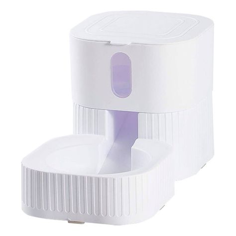 Dispensador de Comida Mascotas Cuadrado Blanco-0