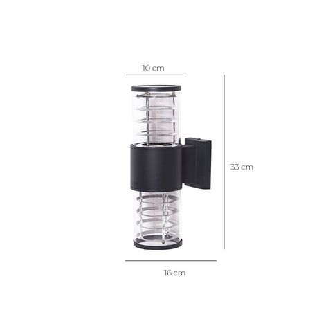 Aplique Espiral Doble Porta E-27 Negro Incluye Ampolleta Fría-2