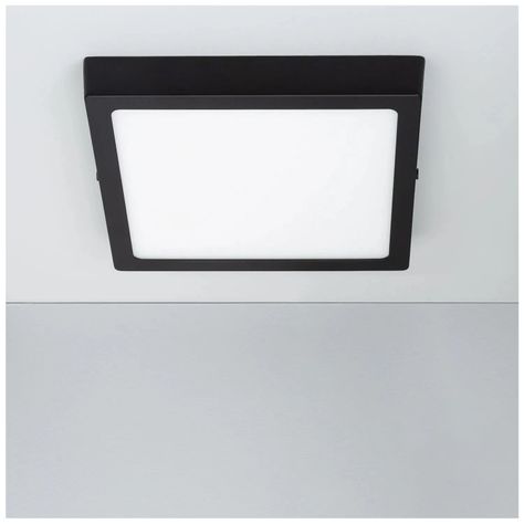 Pack 10 Panel LED Sobrepuesto Cuadrado Negro PRO 12W Neutro-2