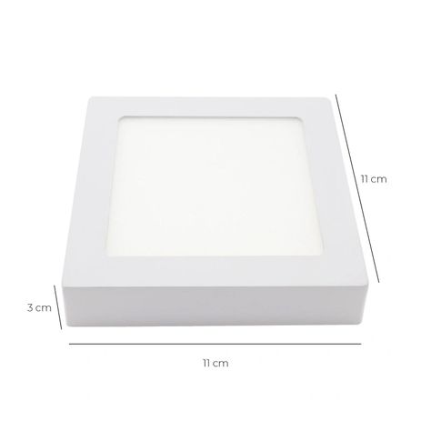 Pack 10 Panel Cuadrado LED ECO Sobrepuesto Blanco 6W Cálido-1