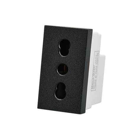 Pack 20 Módulo Tomacorriente Metálico 16A - Negro-1