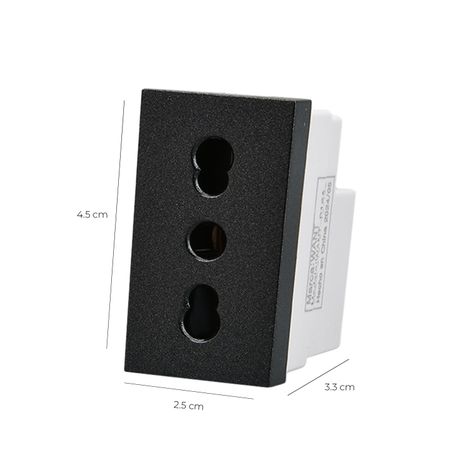 Pack 20 Módulo Tomacorriente Metálico 16A - Negro-2