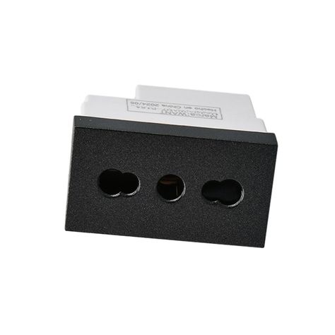 Pack 20 Módulo Tomacorriente Metálico 16A - Negro-3