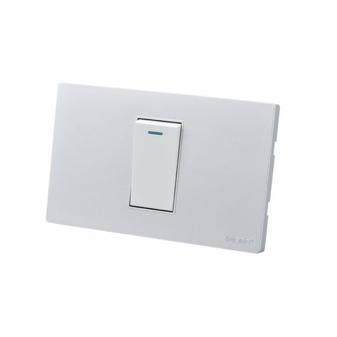 Pack 5 Interruptores Simple Metálico 9/12 16A - Gris/ Blanco-1