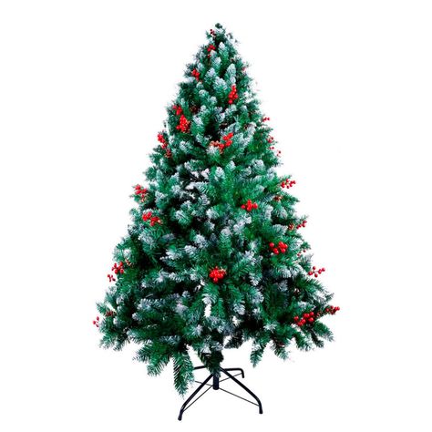 Árbol de Navidad 180 cms semi nevado con decoración-0