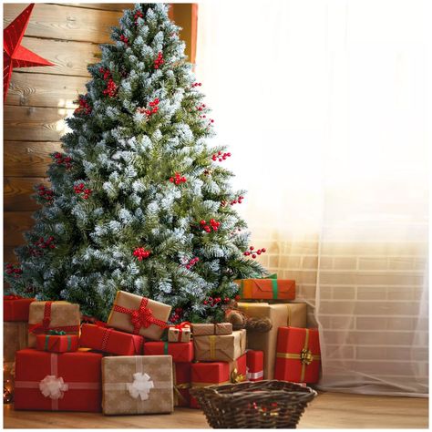 Árbol de Navidad 180 cms semi nevado con decoración-2