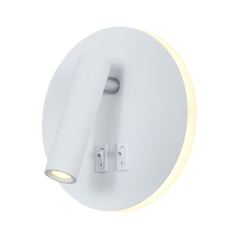 Apliqué Lector LED Round 3W+8W Blanco - Luz Cálida-2