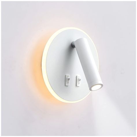 Apliqué Lector LED Round 3W+8W Blanco - Luz Cálida-3
