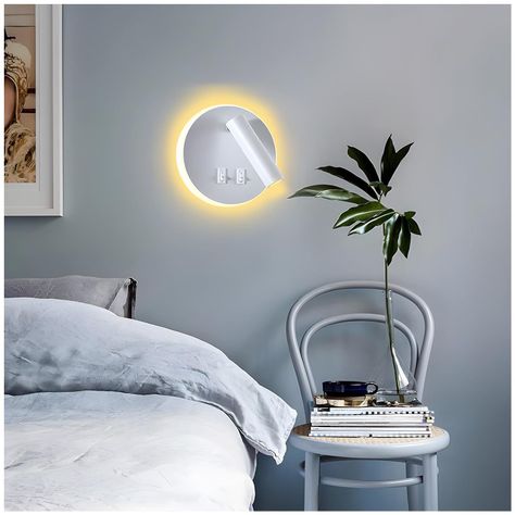 Apliqué Lector LED Round 3W+8W Blanco - Luz Cálida-4