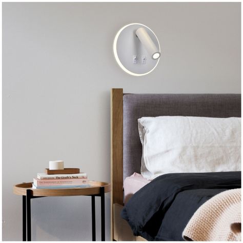 Apliqué Lector LED Round 3W+8W Blanco - Luz Cálida-6