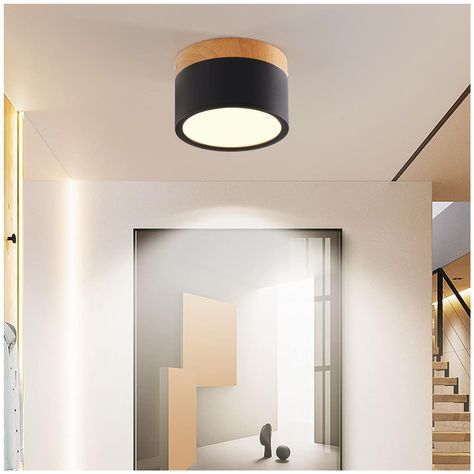 Panel LED Deco Sobrepuesto Madera 7W Negro - Cálido-2