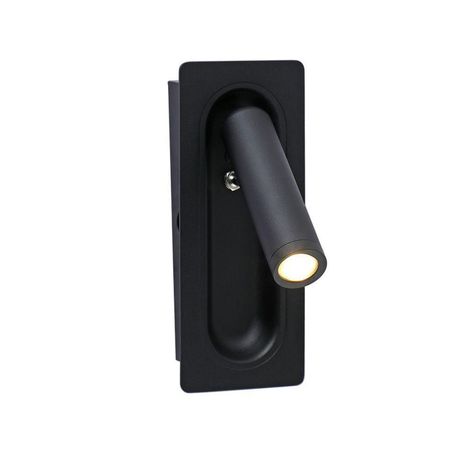 Apliqué Lector LED Uni 3W Negro - Luz Cálida-3