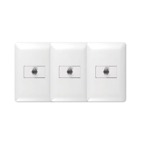 Pack 3 Toma Coaxial RG6 TV Blanco-0