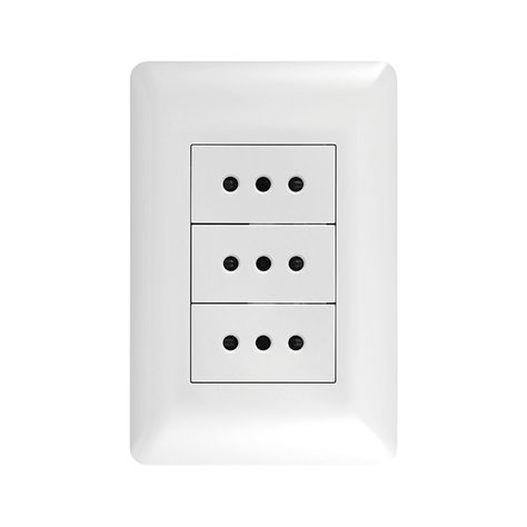 Pack 3 Tomacorriente Triple 10A 250V Blanco-2