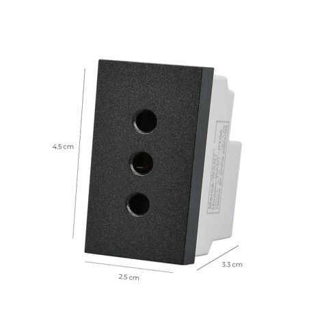 Pack 20 Módulo Tomacorriente Metálico 10A - Negro-2