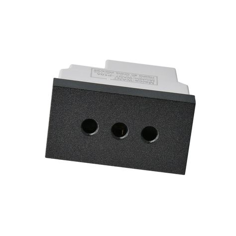 Pack 20 Módulo Tomacorriente Metálico 10A - Negro-3