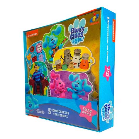 Set 5 Rompecabezas Con de Forma Las Pistas de Blue-1