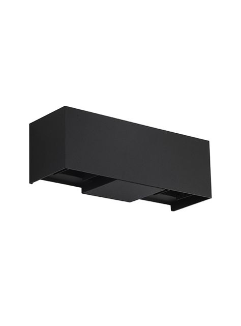 Apliqué LED Elegante Rectangular 4*3W Luz Cálida Negro-0