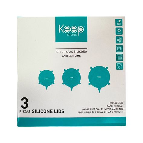 Set 3 Tapas de Silicona Anti Derrame - Keep-1