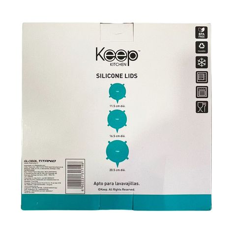 Set 3 Tapas de Silicona Anti Derrame - Keep-2