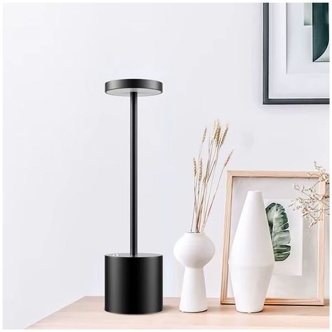 Lampara de Mesa Recargable/ Touch "Minimalista LED" Dimeable Negro-4