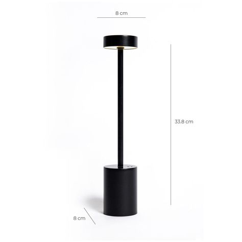 Lampara de Mesa Recargable/ Touch "Minimalista LED" Dimeable Negro-6