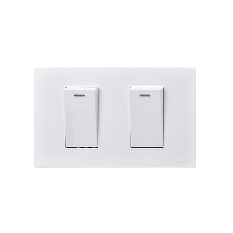 Pack 10 Interruptores Doble Metálico 9/12 16A - Blanco-1