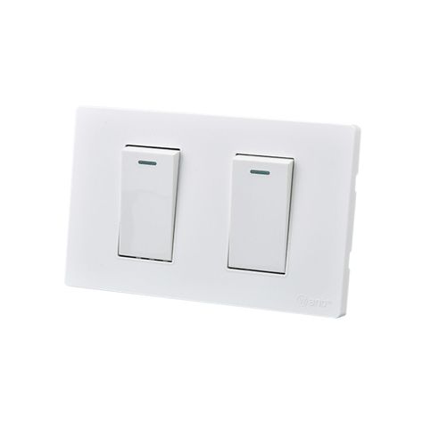 Pack 10 Interruptores Doble Metálico 9/12 16A - Blanco-2